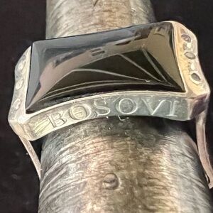 Men’s Ring Designer BOSOVI Black Calcedony Ring
